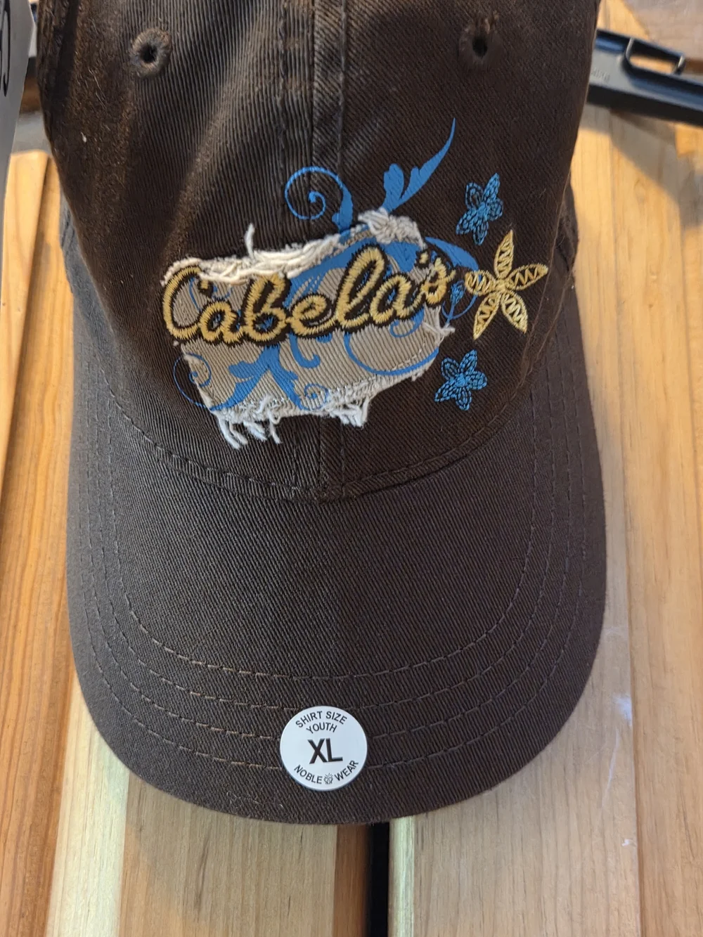 Girl's Cabela's Summer Teal & Brown Tee T-shirt XL & Matching Hat New /wtags